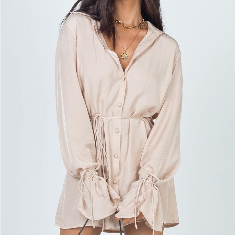 Princess Polly Forbidden Mini Dress Beige